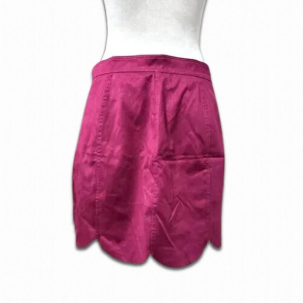 Red Camel Scalloped Button Front Mini Skirt Trendy A Line Festival Style XS Edgy - Picture 5 of 8